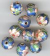 10 8mm Blue Cloisonné Rounds